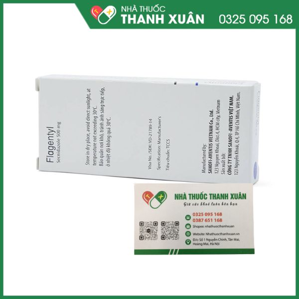Thuốc Flagentyl 500mg trị nhiễm khuẩn (1 vỉ x 4 viên)